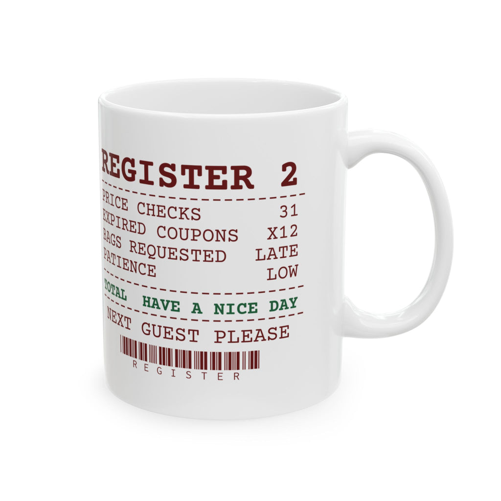 Funny Christmas Retail Coffee Mug Price Checks 31 Register Receipt