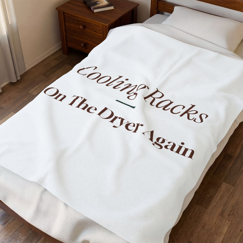 Funny Christmas Baking Throw Blanket Cooling Racks On The Dryer Again