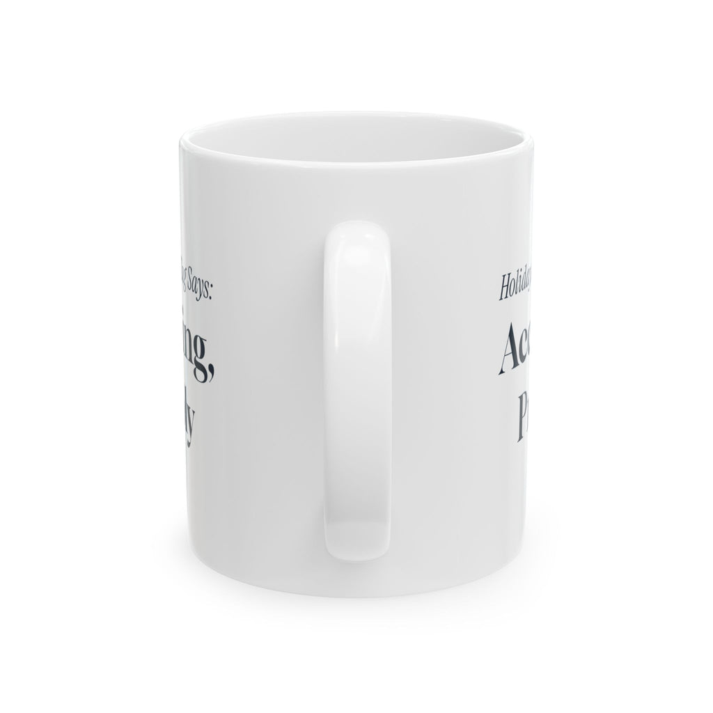 Funny Office Christmas Coffee Mug Holiday Party Name Tag Accounting