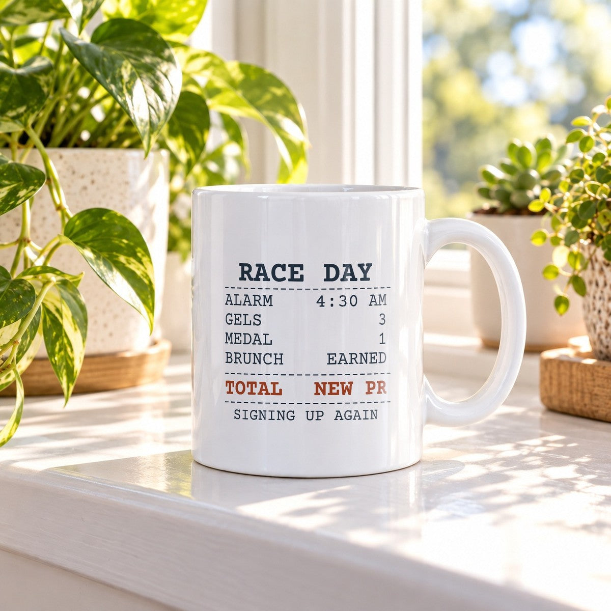 Funny Runner Coffee Mug Alarm At 4:30 Brunch Earned Race Day Receipt - photo 2