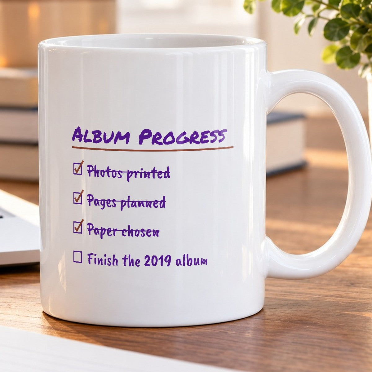 Funny Scrapbooking Coffee Mug Album Progress Checklist For Scrapbookers - photo 5