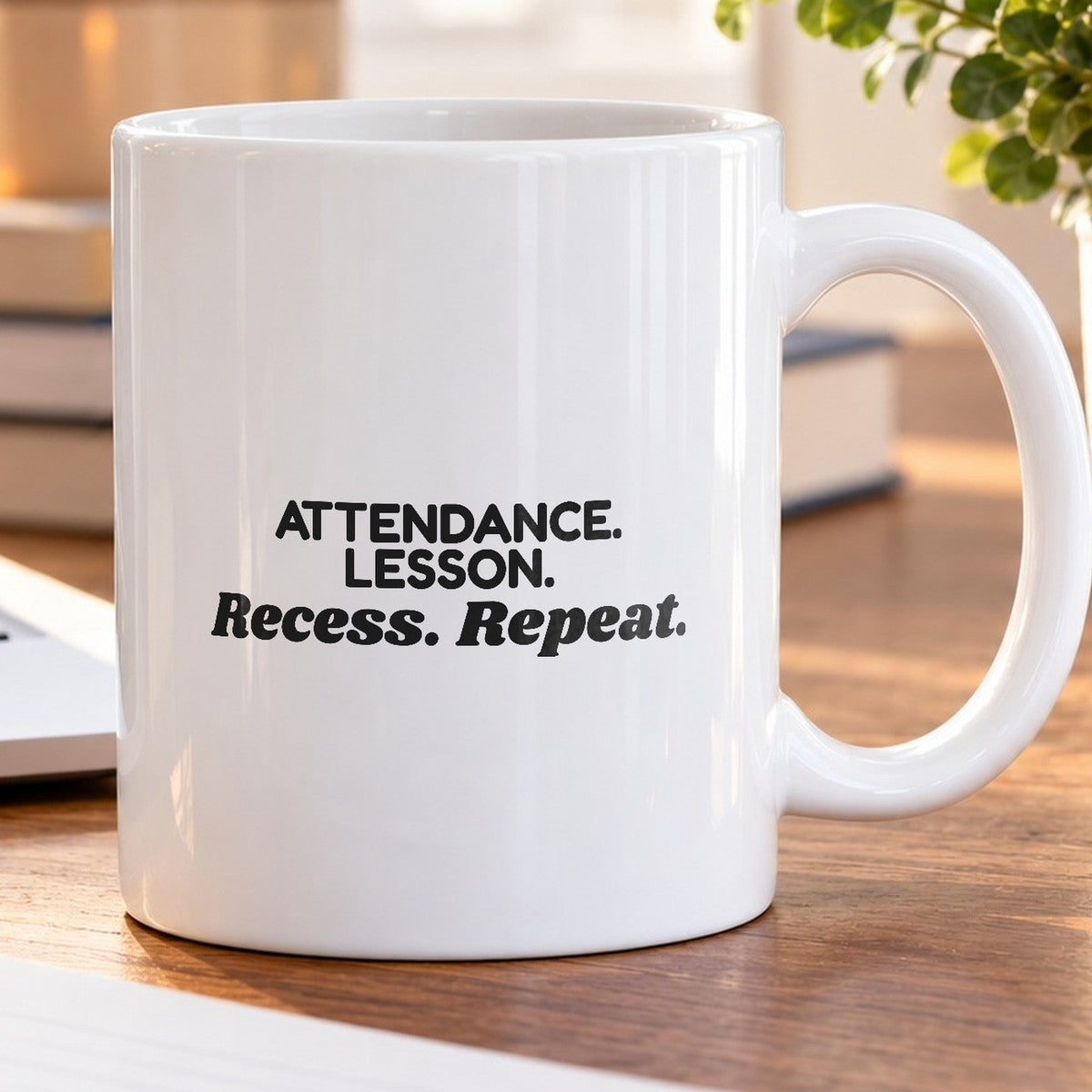 Teacher Coffee Mug Attendance Lesson Recess Repeat - photo 5
