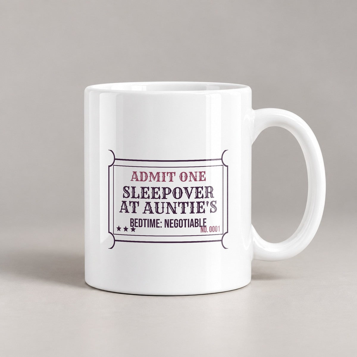 Auntie Coffee Mug Sleepover Ticket Bedtime Negotiable For Aunts - photo 1