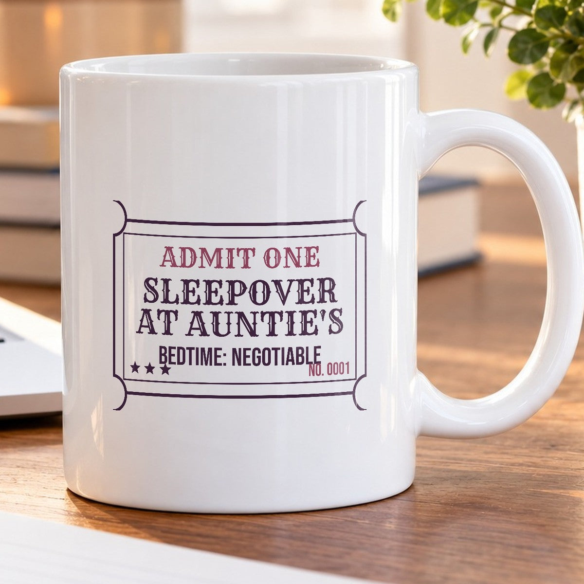 Auntie Coffee Mug Sleepover Ticket Bedtime Negotiable For Aunts - photo 5
