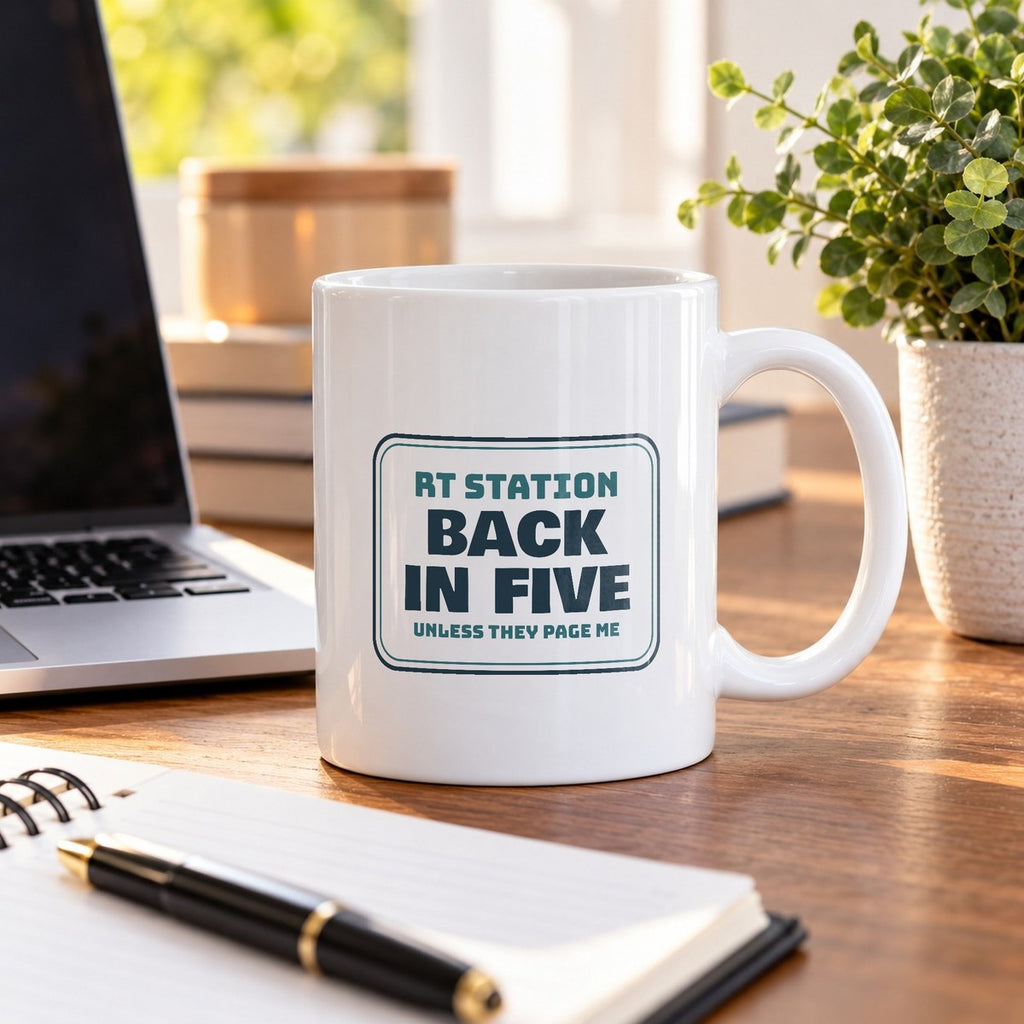 Respiratory Therapist Mug Back In Five Unless They Page Me Sign - photo 2
