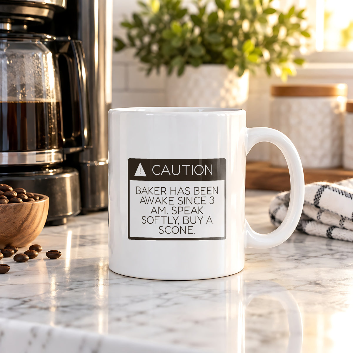 Funny Baker Coffee Mug Caution Speak Softly Buy A Scone - photo 2
