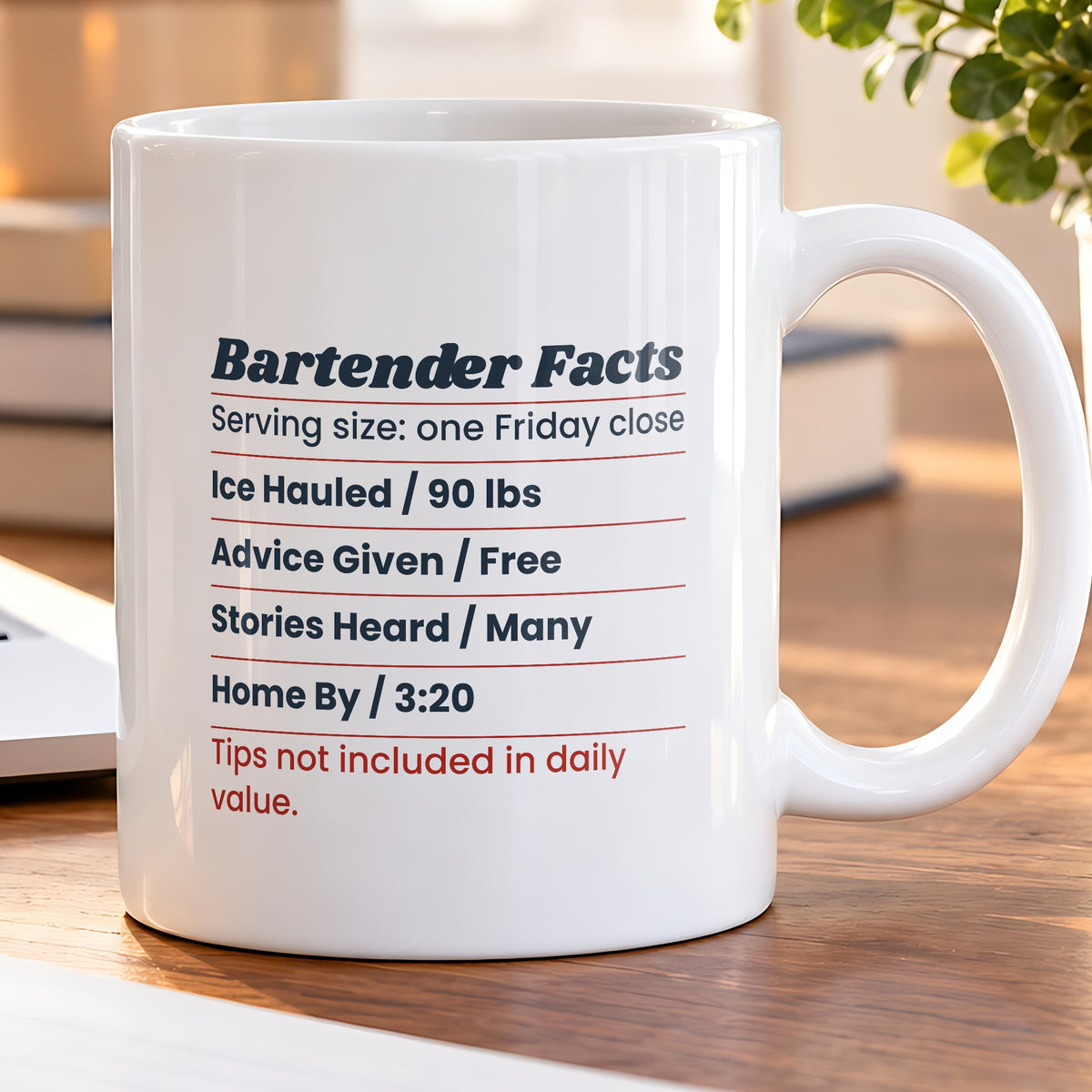 Funny Bartender Coffee Mug Bartender Facts Nutrition Label - photo 5