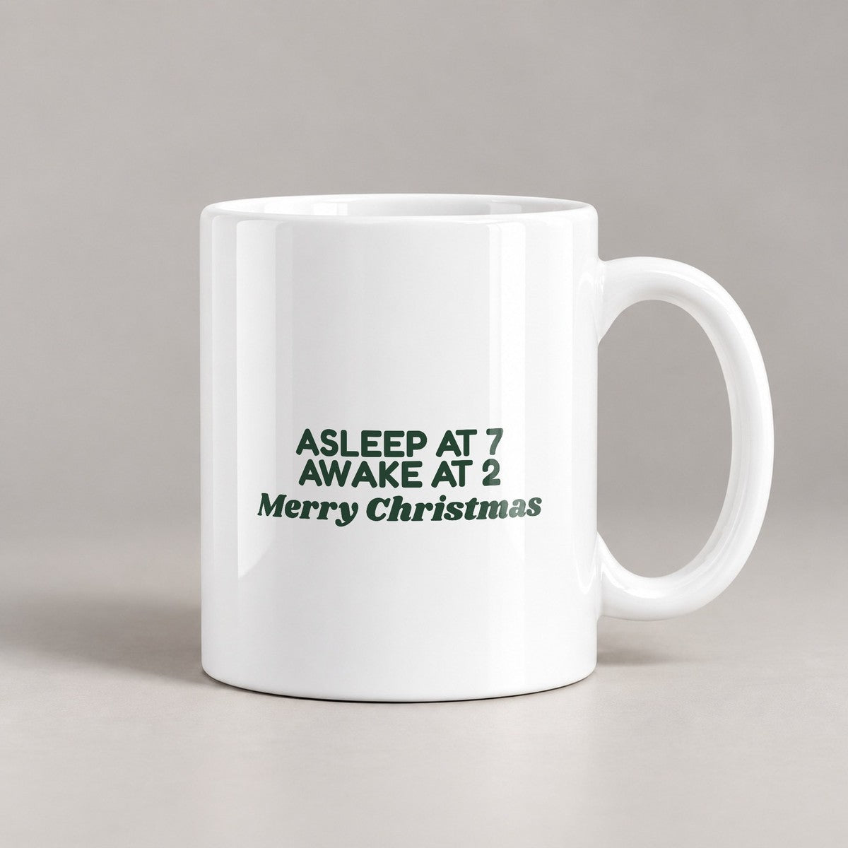 Funny Christmas Coffee Mug Asleep At 7 Awake At 2 For New Parents - photo 2