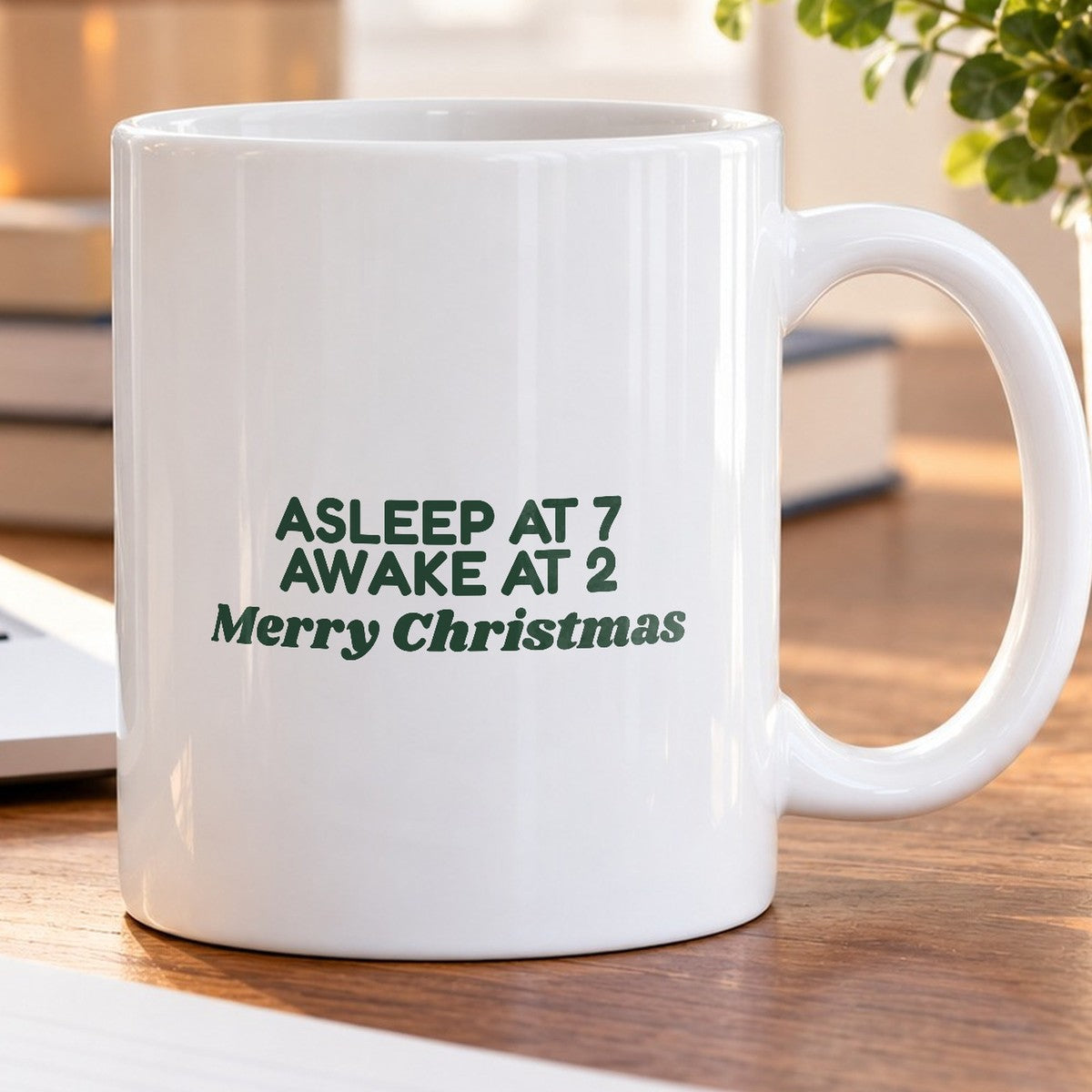 Funny Christmas Coffee Mug Asleep At 7 Awake At 2 For New Parents - photo 5