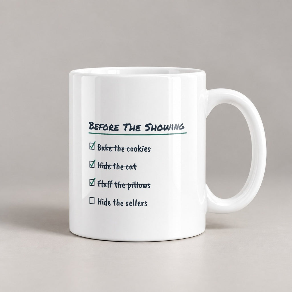 Funny Real Estate Agent Coffee Mug Before The Showing Checklist - photo 2