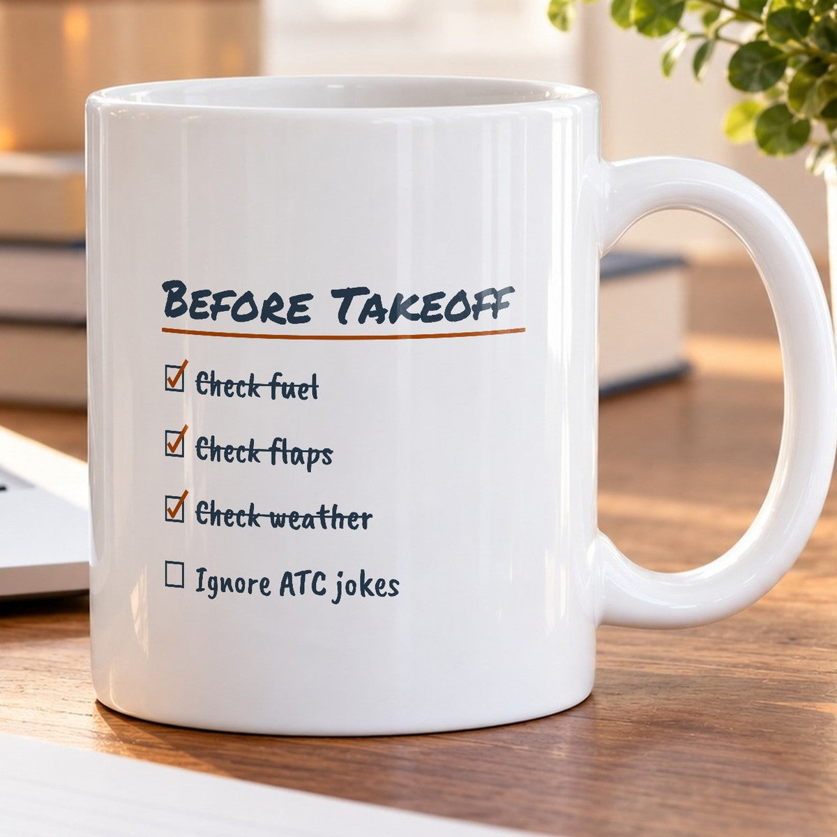 Pilot Coffee Mug Before Takeoff Ignore ATC Jokes - photo 5