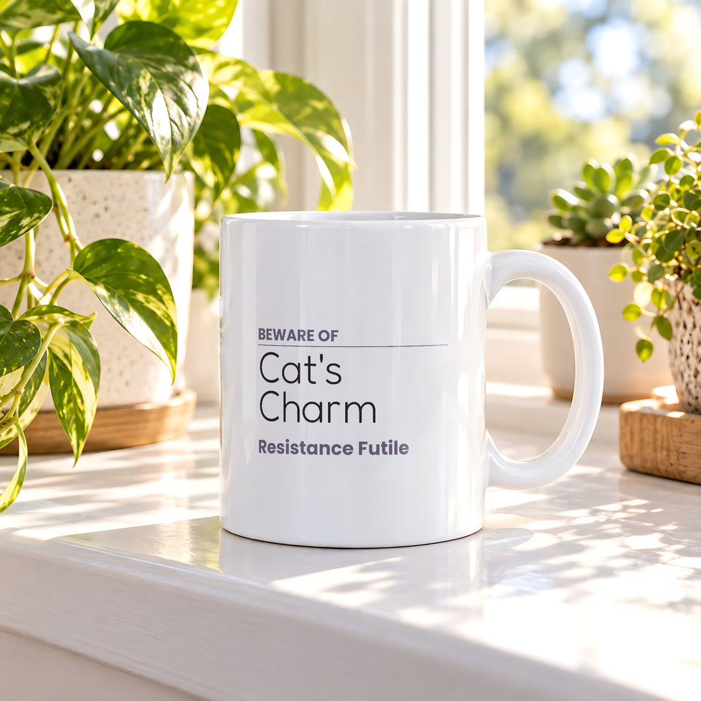 Funny Cat Coffee Mug Beware Of Cat's Charm For Cat Lovers - photo 1