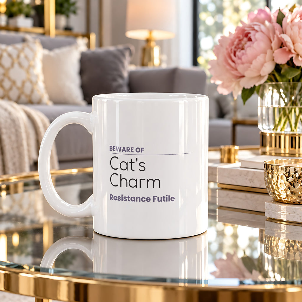 Funny Cat Coffee Mug Beware Of Cat's Charm For Cat Lovers - photo 4