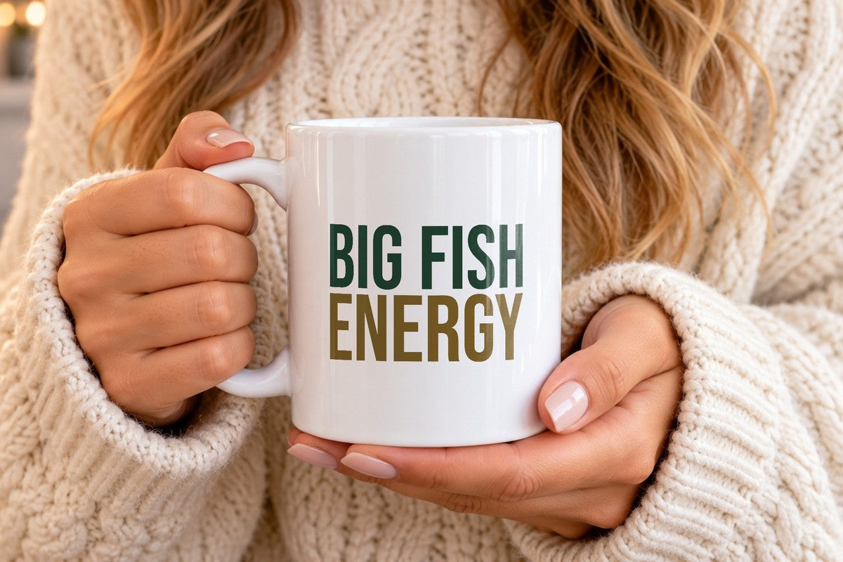 Funny Fishing Coffee Mug Big Fish Energy For Dad - photo 4