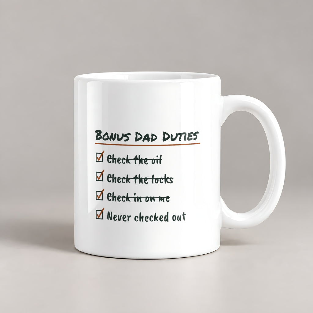 Bonus Dad Duties Coffee Mug Funny Checklist For Stepdads - photo 1