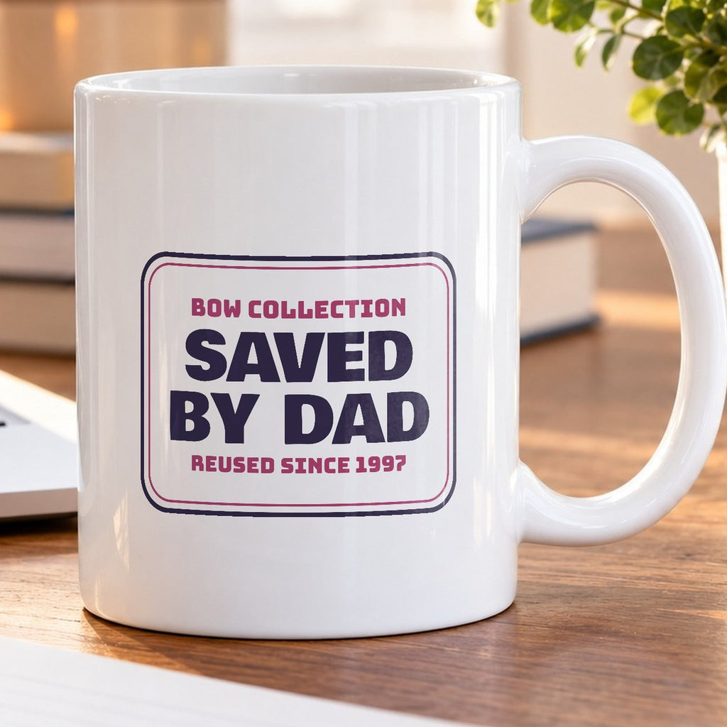 Funny Christmas Dad Coffee Mug Bow Collection Saved By Dad - photo 5