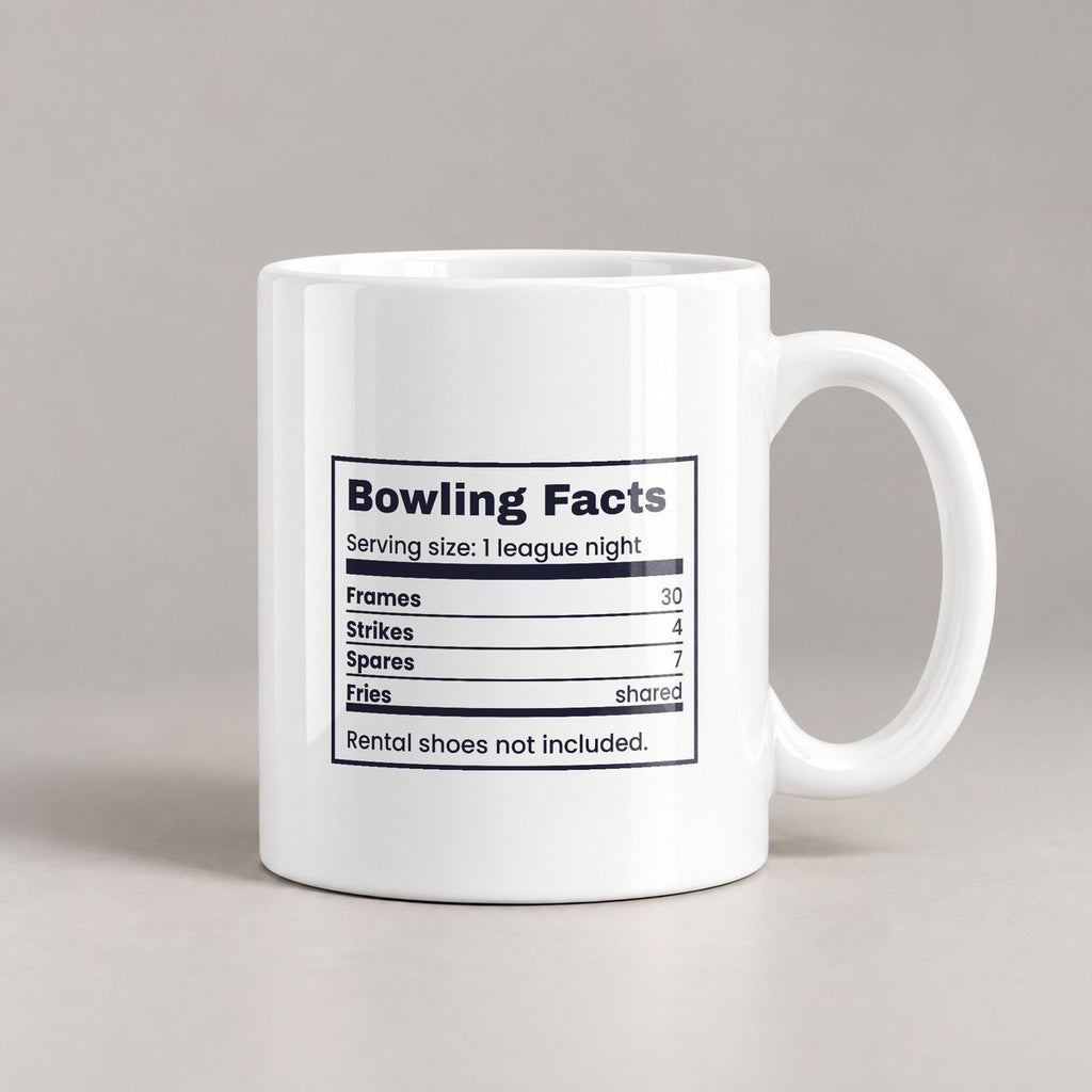 Funny Bowling Coffee Mug Bowling Facts Nutrition Label - photo 1