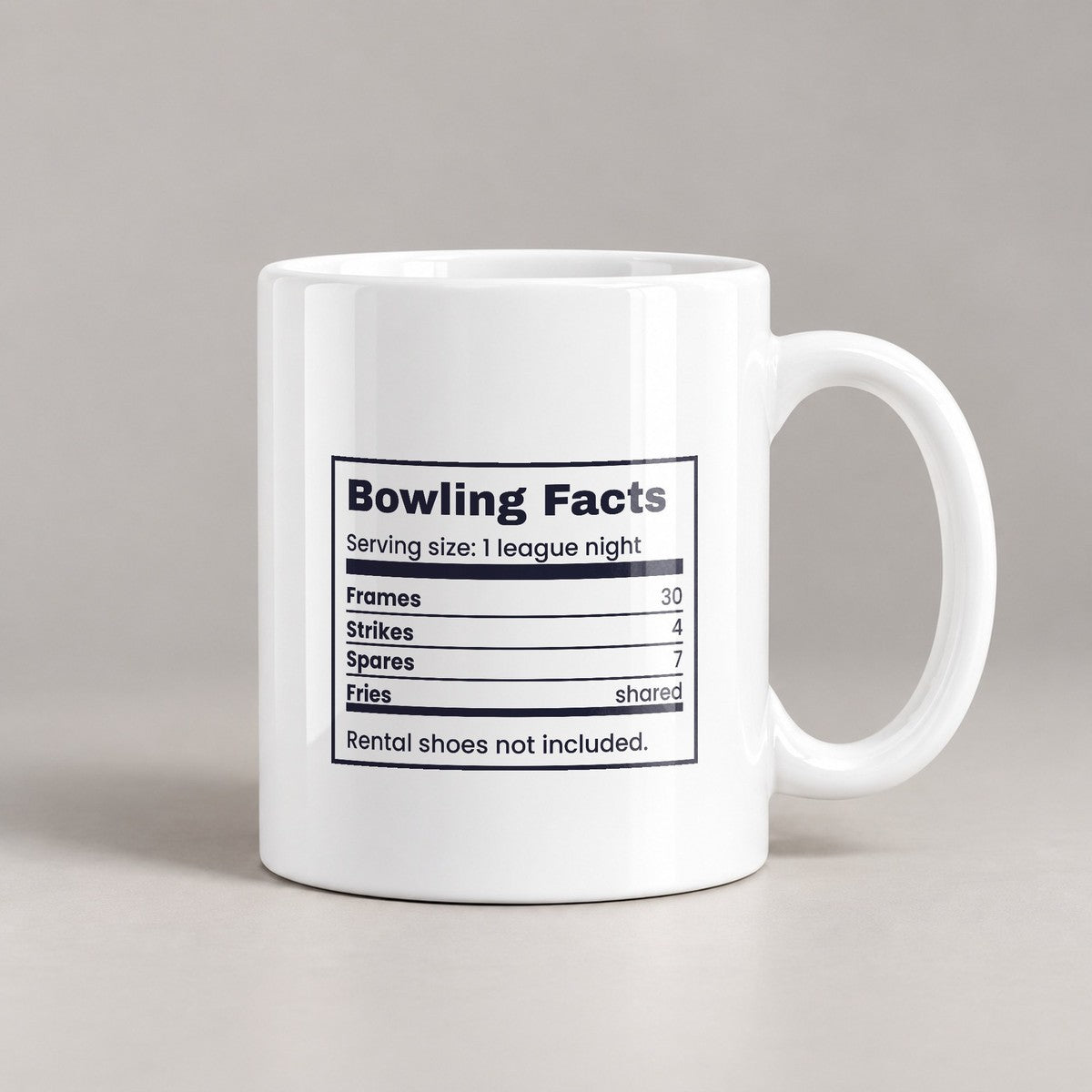 Funny Bowling Coffee Mug Bowling Facts Nutrition Label - photo 1