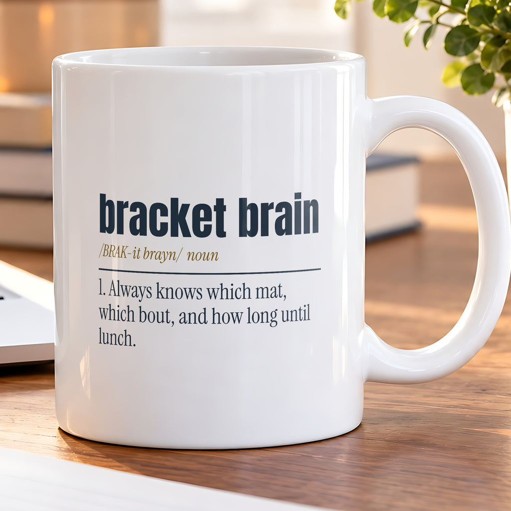 Funny Wrestling Mom Coffee Mug Bracket Brain Definition For Parents - photo 5