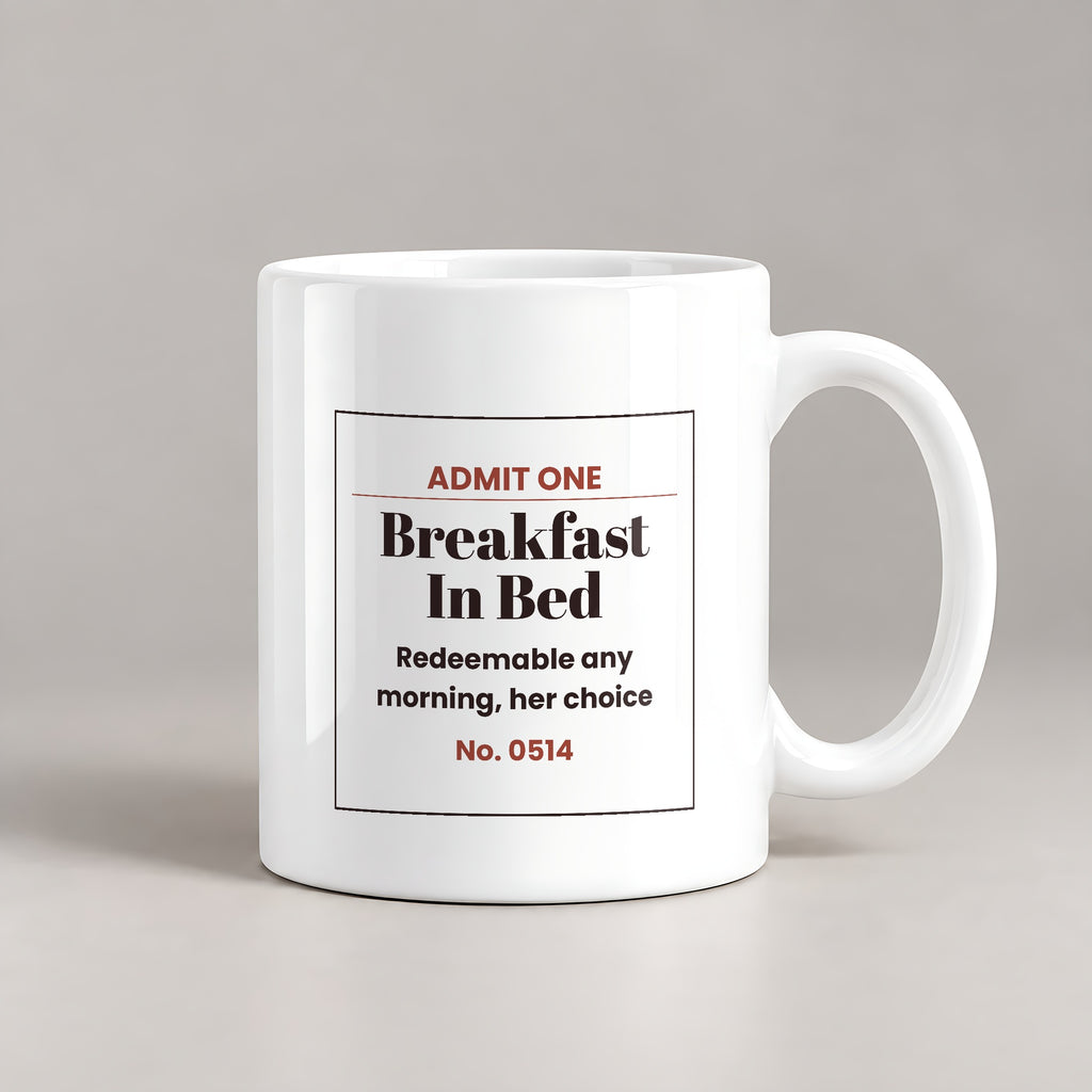 Funny Wife Coffee Mug Breakfast In Bed Ticket For Wife - photo 1