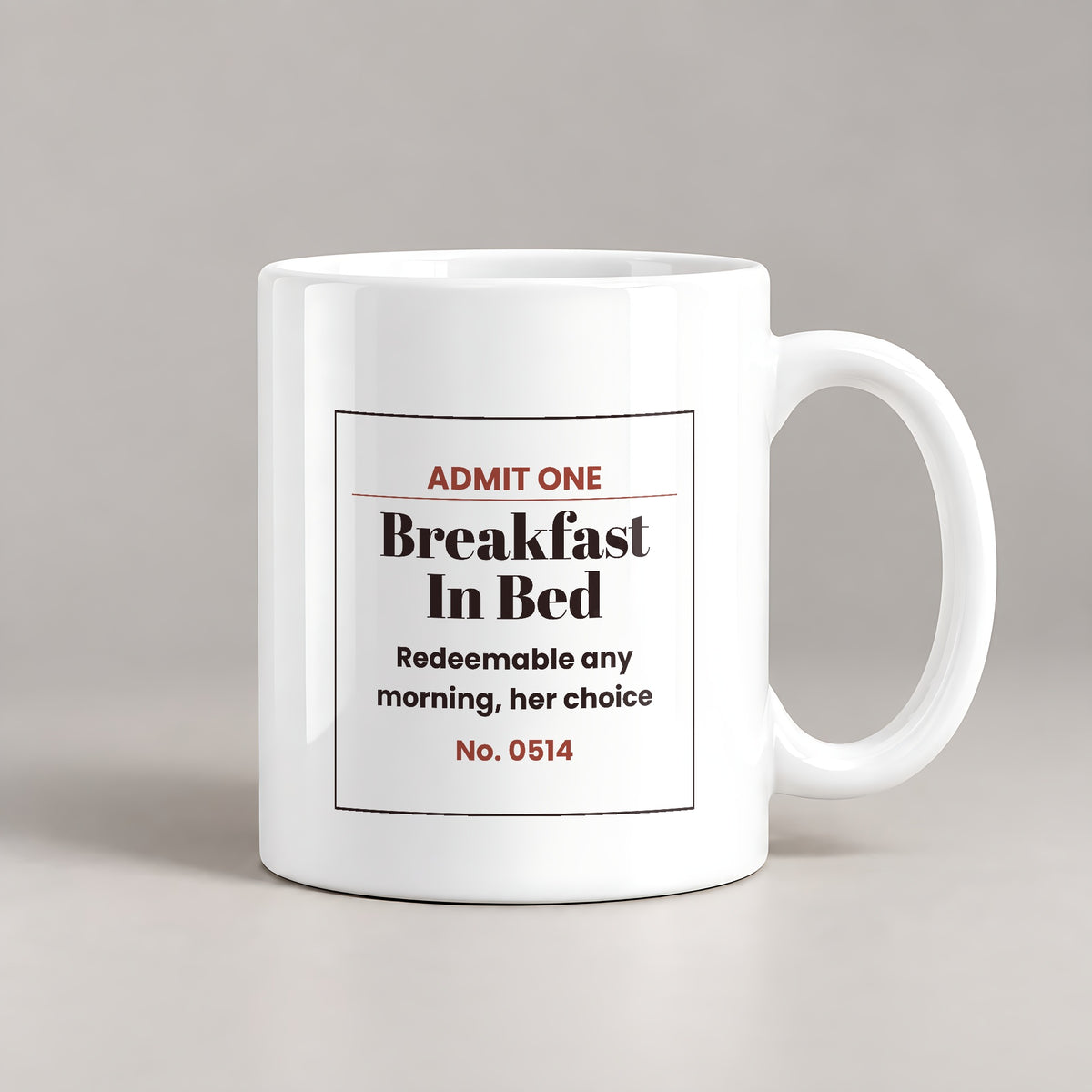 Funny Wife Coffee Mug Breakfast In Bed Ticket For Wife - photo 1