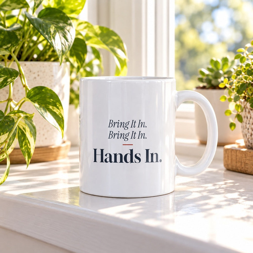 Funny Coach Coffee Mug Bring It In Hands In Retro Huddle Design - photo 3
