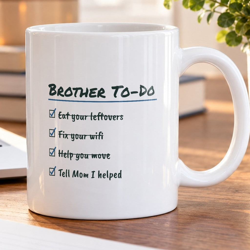 Funny Brother Coffee Mug Helped You Move Told Mom First Checklist - photo 5