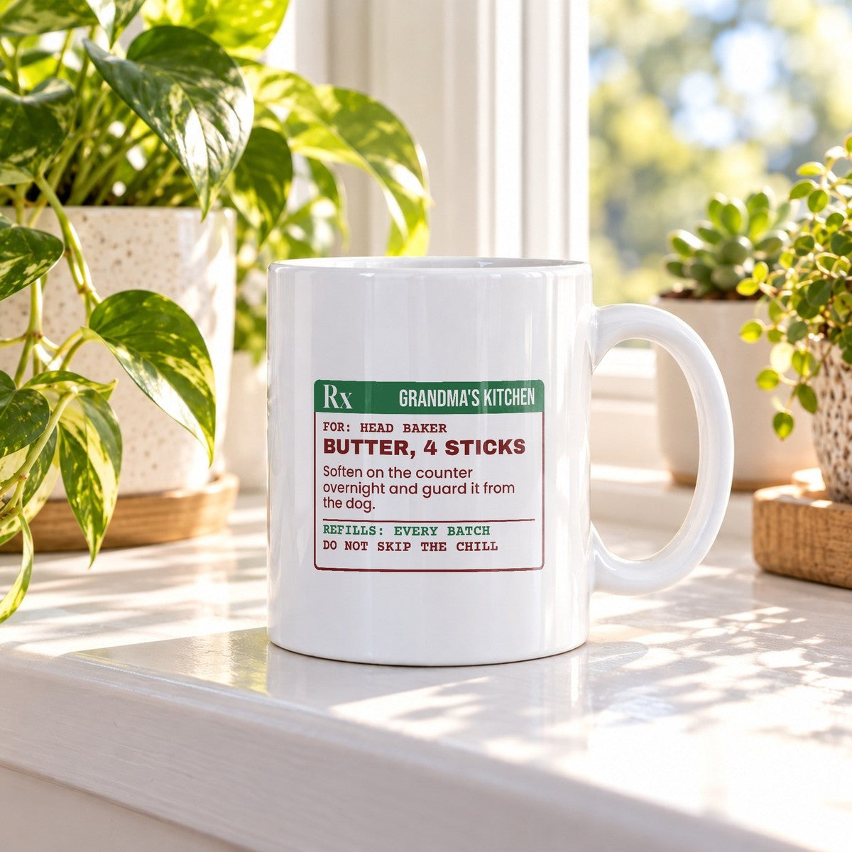 Funny Christmas Baking Coffee Mug Butter 4 Sticks Prescription Label - photo 2