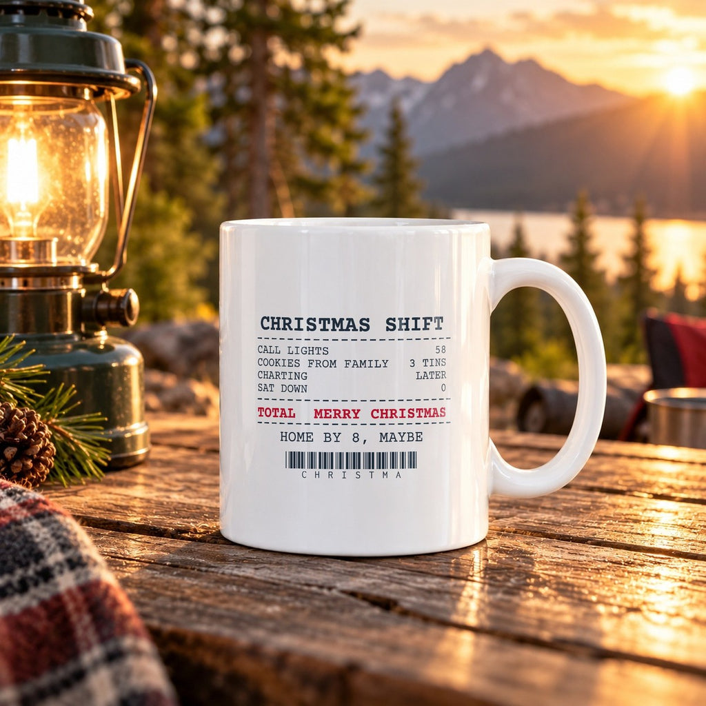 Funny Christmas Nurse Coffee Mug Call Lights 58 Cookie Tins 3 Receipt - photo 1