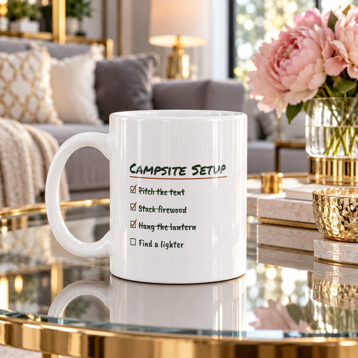 Funny Camping Mug Firewood Stacked No Lighter Checklist For Campers - photo 4