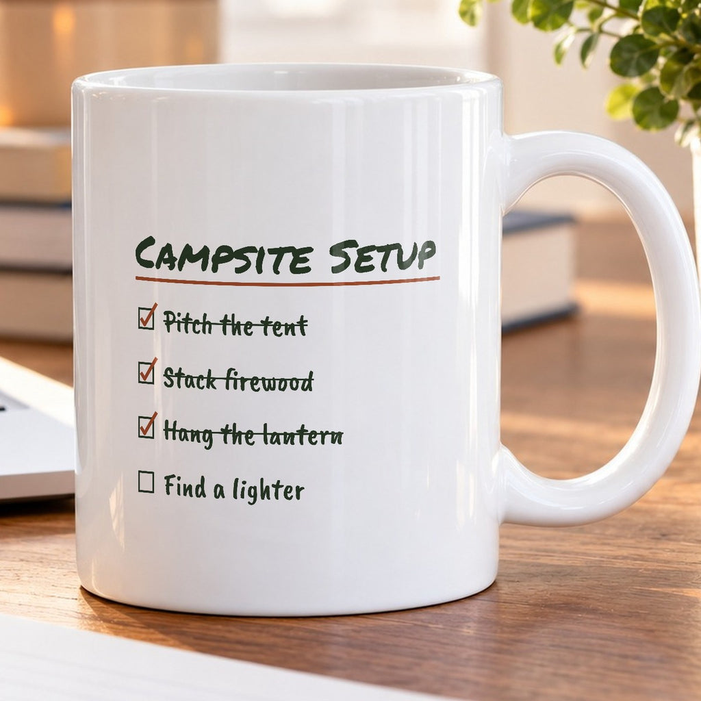 Funny Camping Mug Firewood Stacked No Lighter Checklist For Campers - photo 5