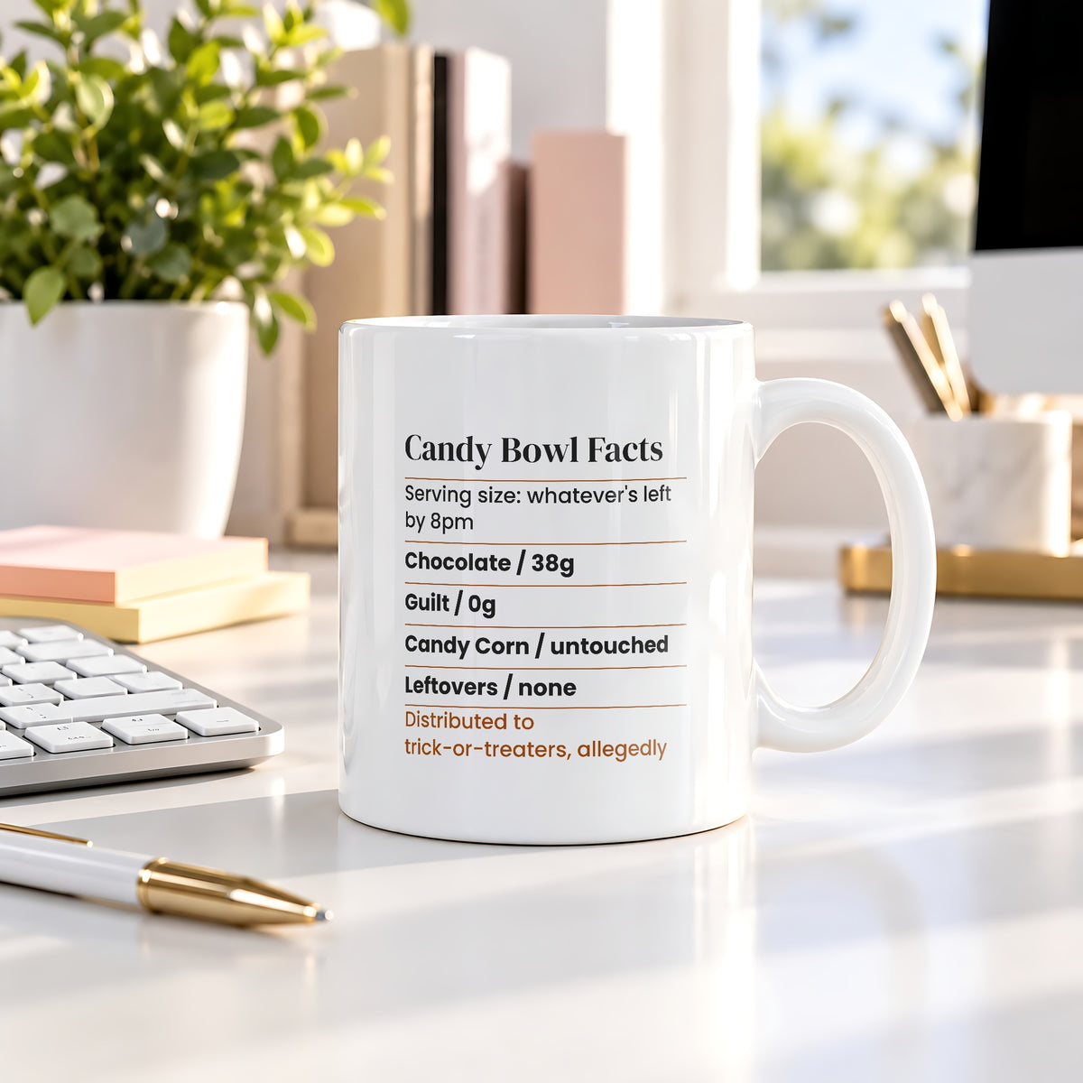 Funny Halloween Coffee Mug Candy Bowl Nutrition Facts For Candy Lovers - photo 2