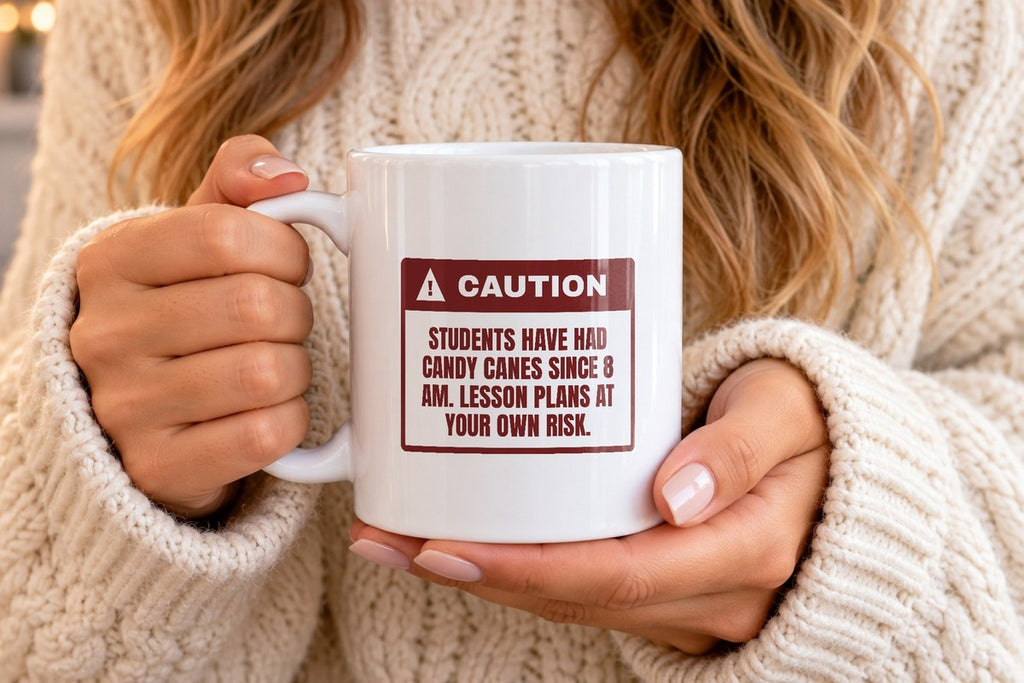 Funny Christmas Teacher Coffee Mug Candy Canes Since 8 AM Warning - photo 4