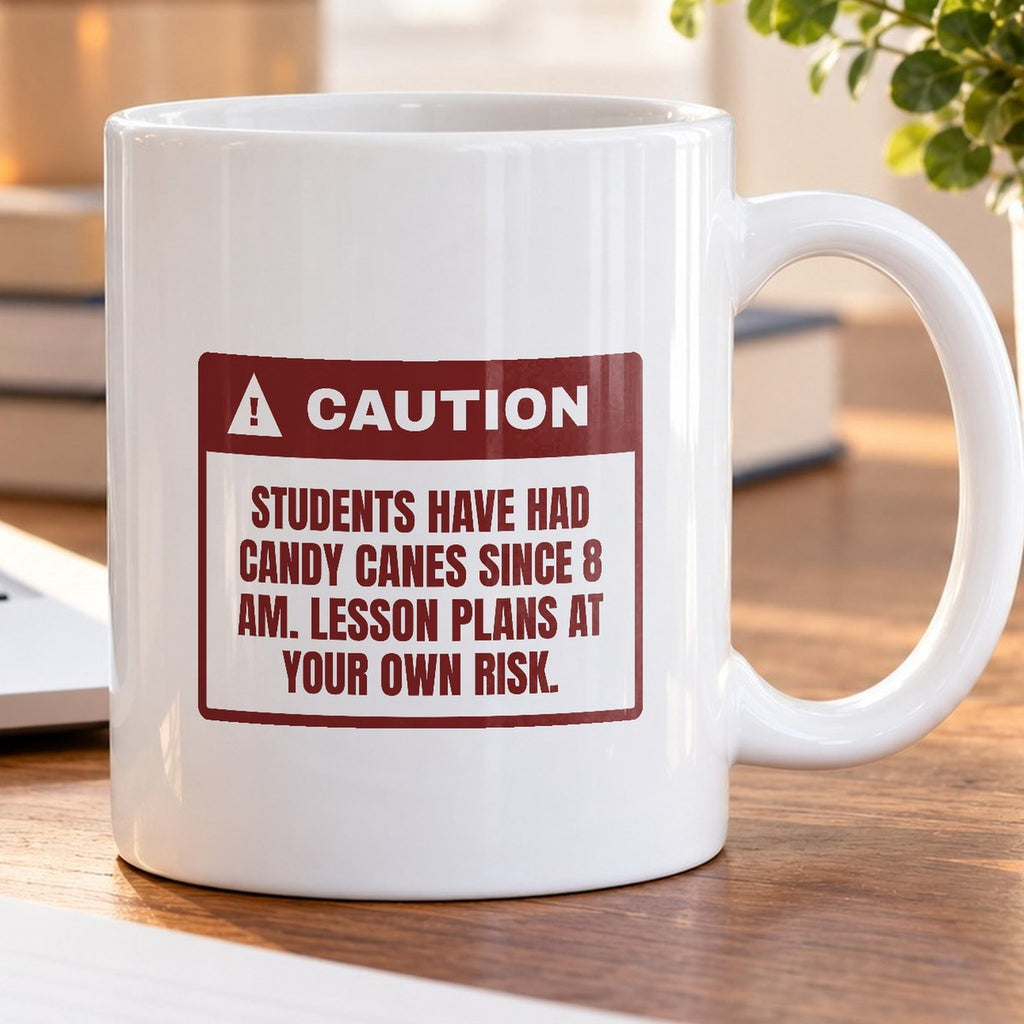 Funny Christmas Teacher Coffee Mug Candy Canes Since 8 AM Warning - photo 5