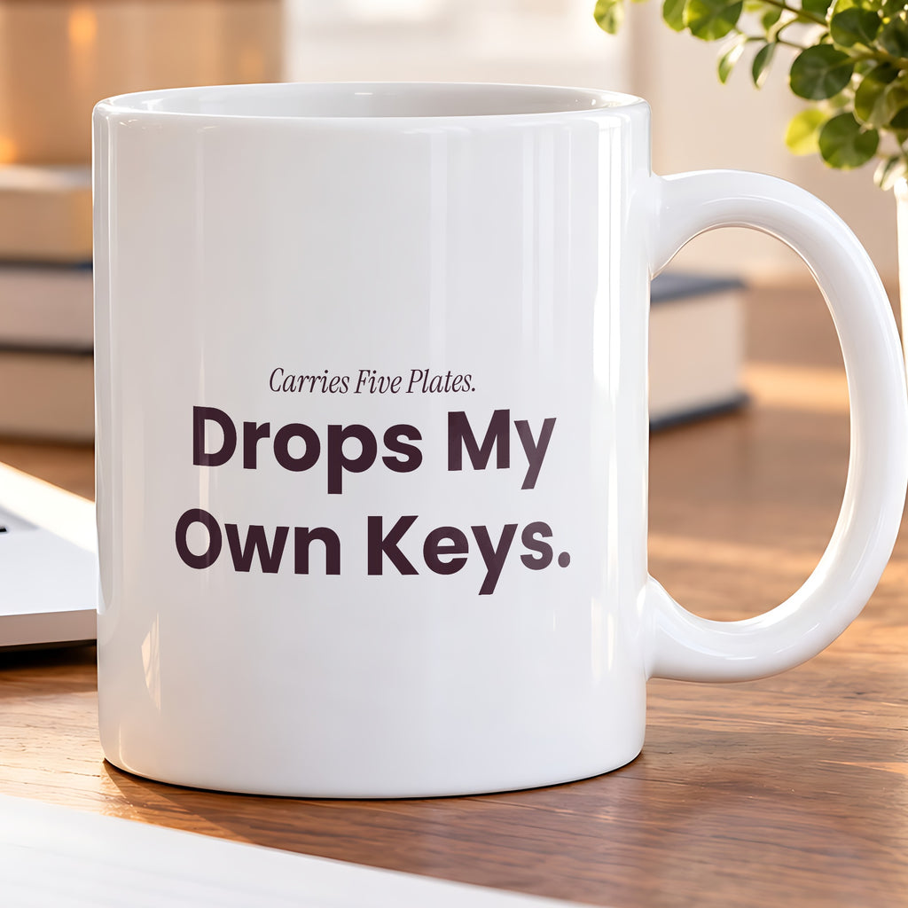 Funny Server Coffee Mug Carries Five Plates Drops My Own Keys - photo 5