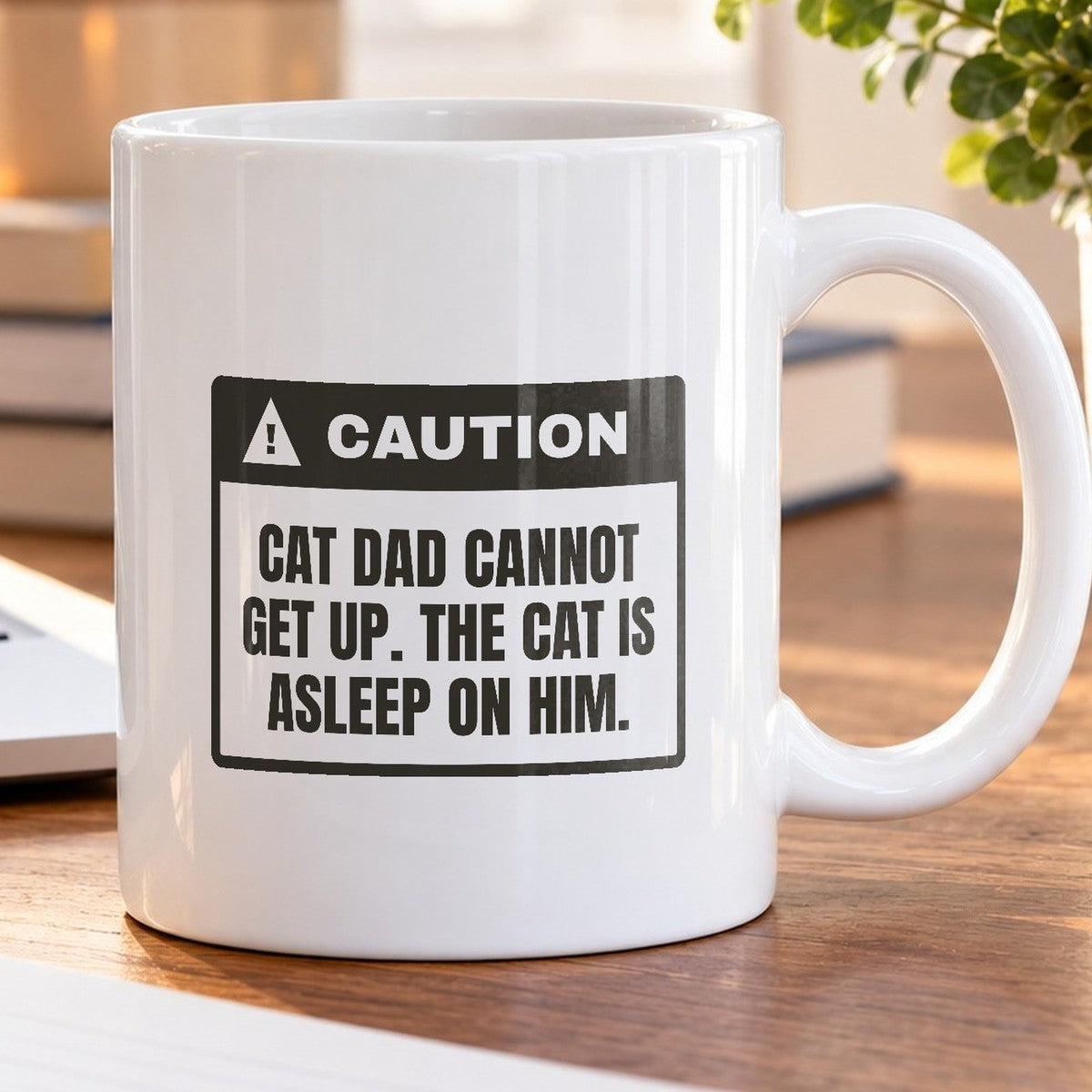 Funny Cat Dad Coffee Mug Can't Get Up Cat Asleep On Me - photo 5