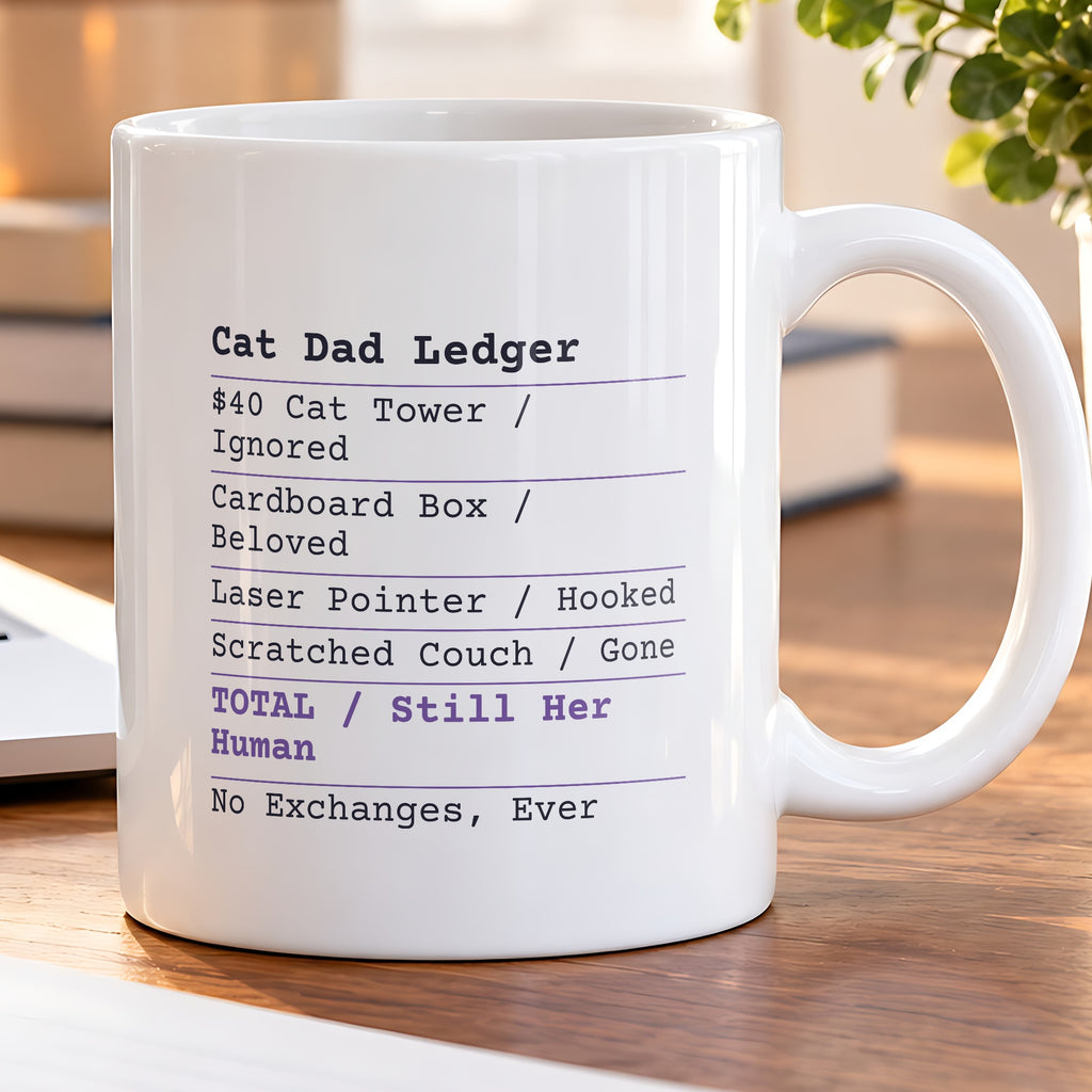 Funny Cat Dad Coffee Mug Receipt Still Her Human For Cat Dads - photo 5
