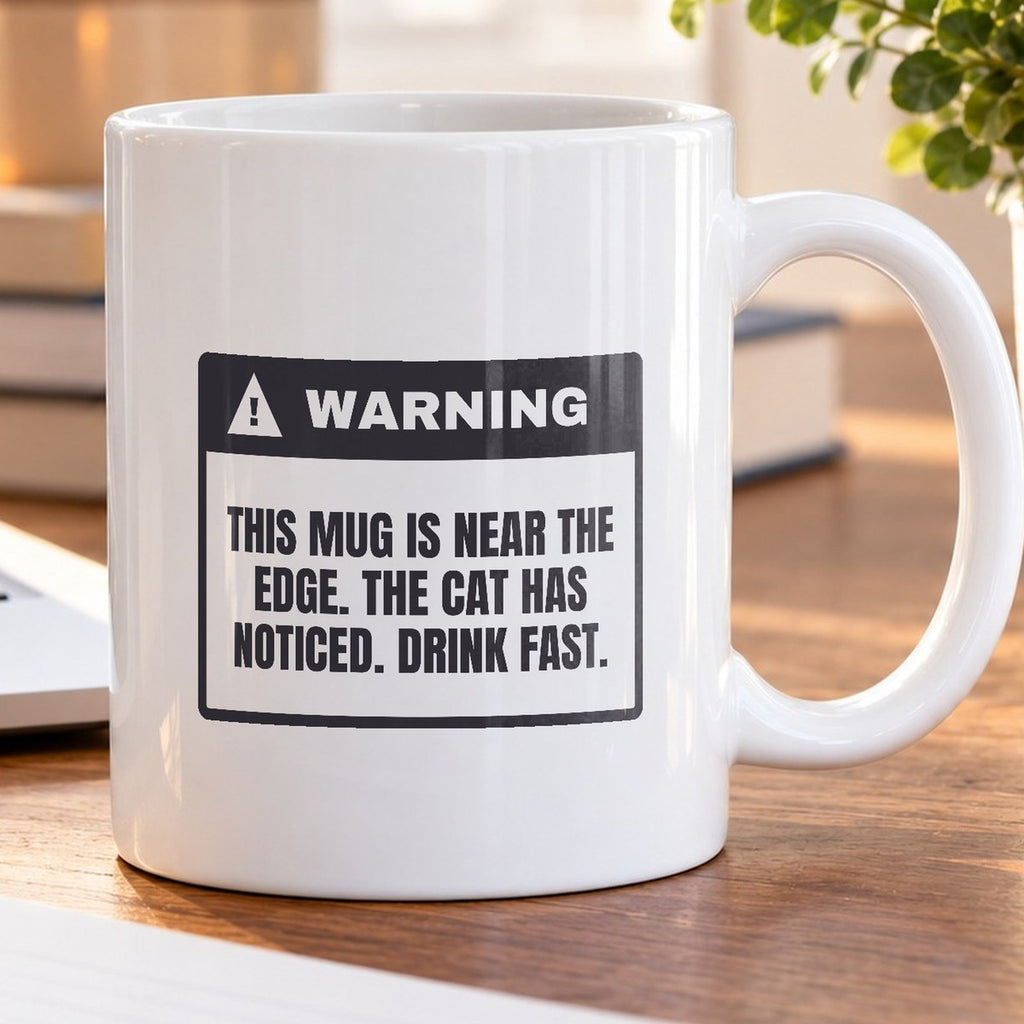 Funny Cat Mom Coffee Mug Drink Fast She's Eyeing The Edge - photo 5