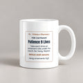 Funny Christmas Coffee Mug Patience 9 Lives Cat Owner Prescription - photo 1
