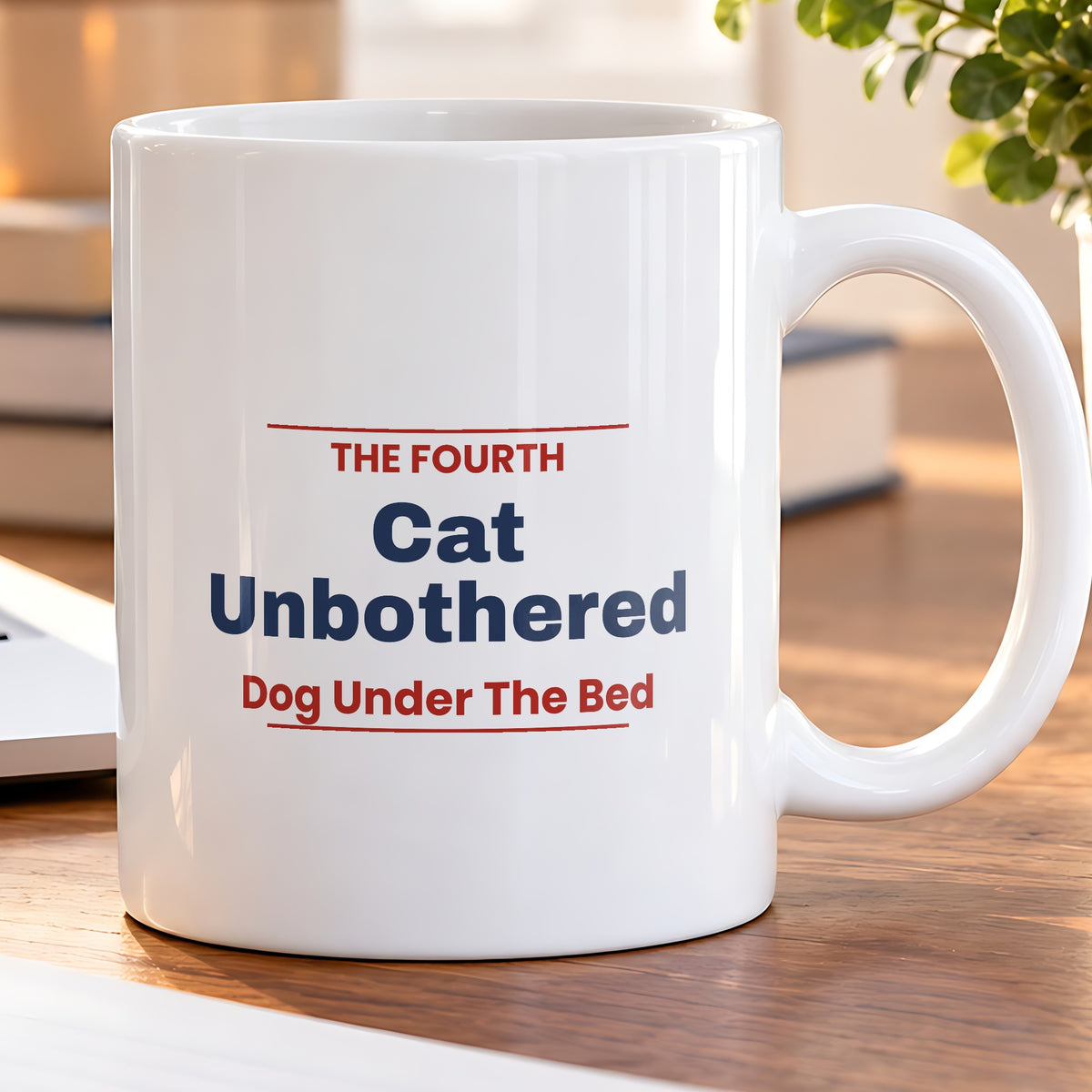 Funny Pet Fourth Of July Coffee Mug Cat Unbothered Dog Under The Bed - photo 5