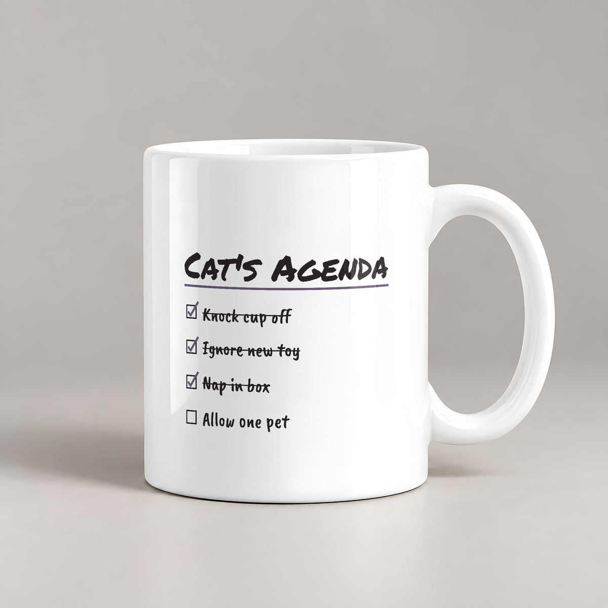 Funny Cat Coffee Mug Cat's Agenda Allow One Pet For Cat Lovers - photo 2