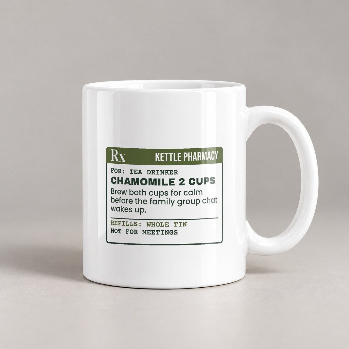 Funny Tea Lover Coffee Mug Chamomile 2 Cups Prescription For Tea Drinkers - photo 3