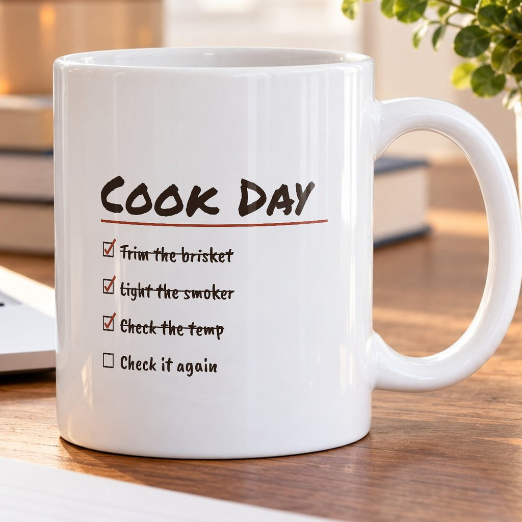 Smoker Coffee Mug Check The Temp Check It Again BBQ Checklist - photo 5
