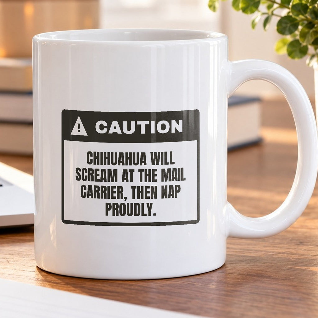 Funny Chihuahua Mug Screams At Mail Naps Proudly Warning - photo 5