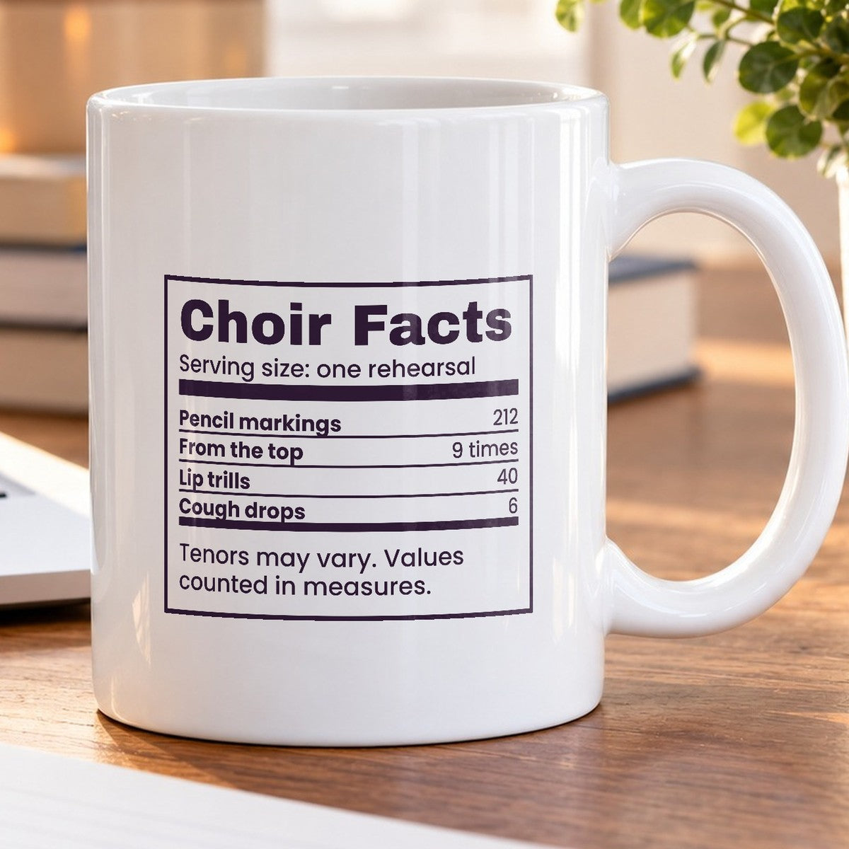 Funny Choir Coffee Mug Choir Facts Nutrition Label For Singers - photo 5