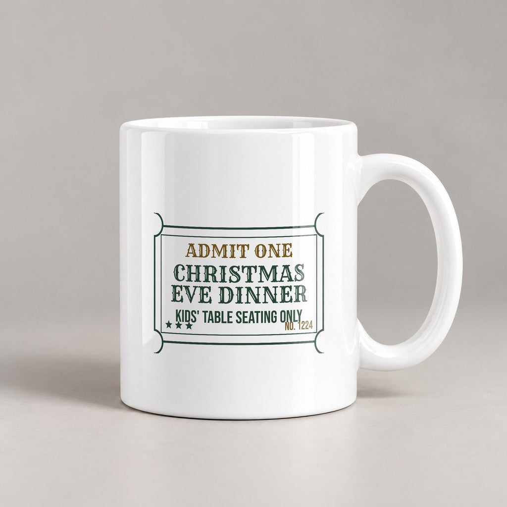 Funny Christmas Coffee Mug Kids Table Ticket For Adult Siblings - photo 2