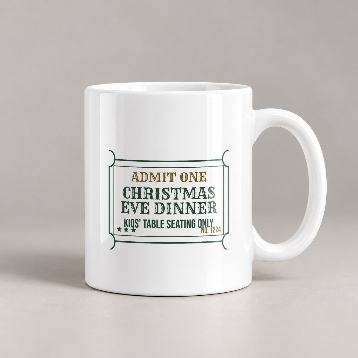 Funny Christmas Coffee Mug Kids Table Ticket For Adult Siblings - photo 2