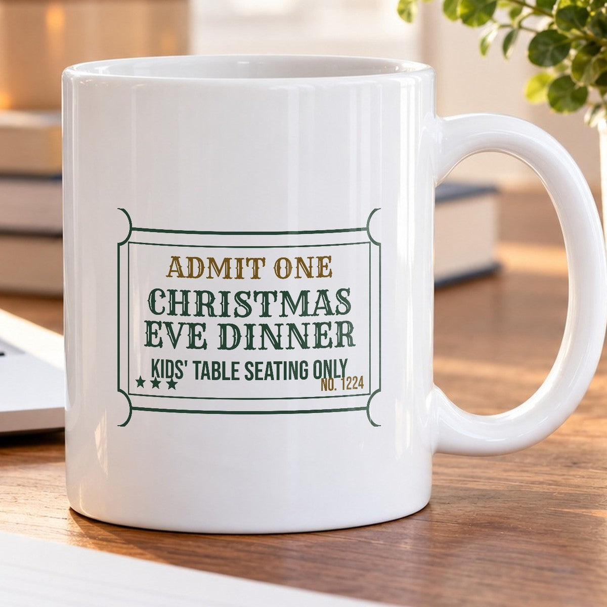 Funny Christmas Coffee Mug Kids Table Ticket For Adult Siblings - photo 5
