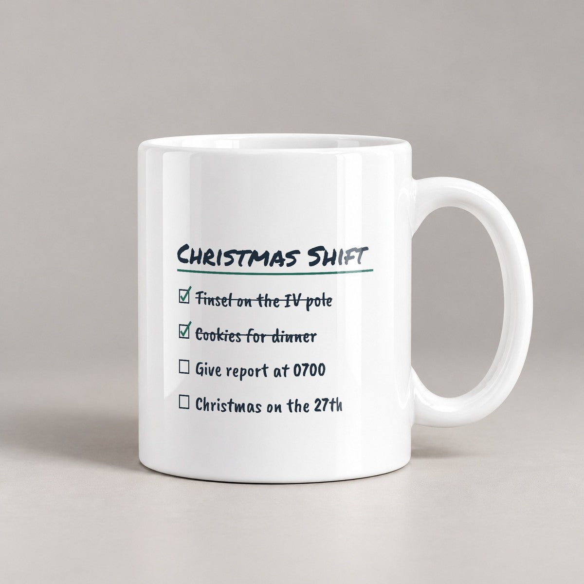Funny Christmas Nurse Coffee Mug Christmas Shift Checklist - photo 3