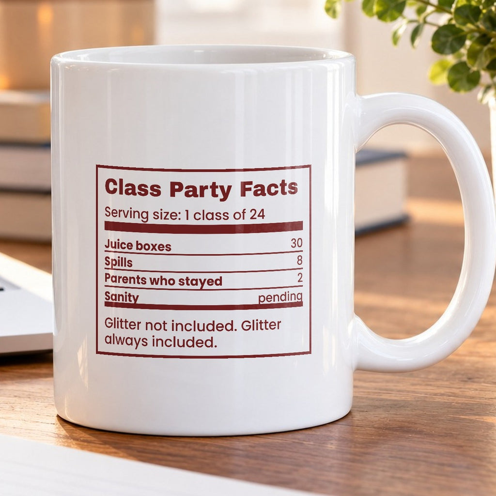 Funny Christmas Teacher Coffee Mug Class Party Facts Nutrition Label - photo 5